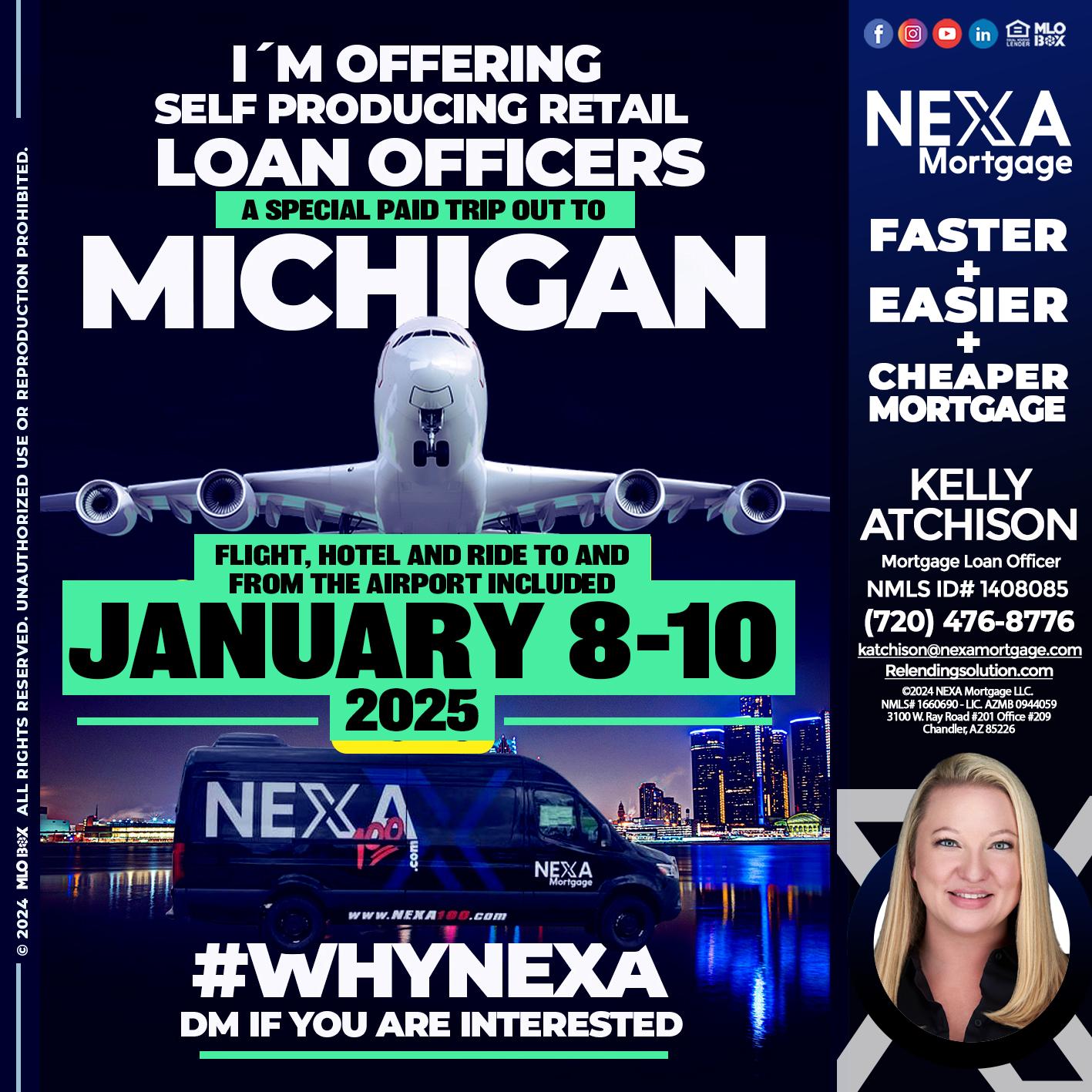 MICHIGAN TRIP 8-10 JAN 2025 - Kelly Atchison -Mortgage Loan Officer