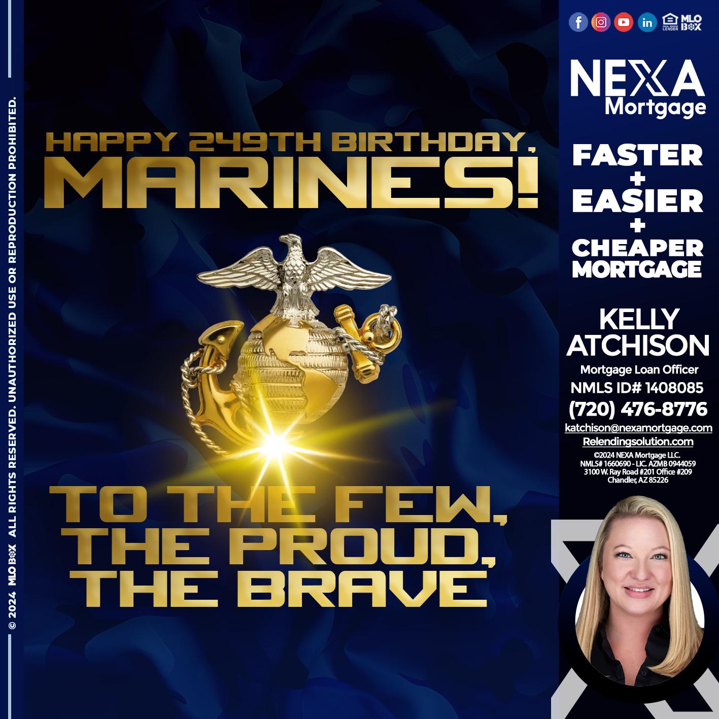 MARINES BIRTHDAY - Kelly Atchison -Mortgage Loan Officer