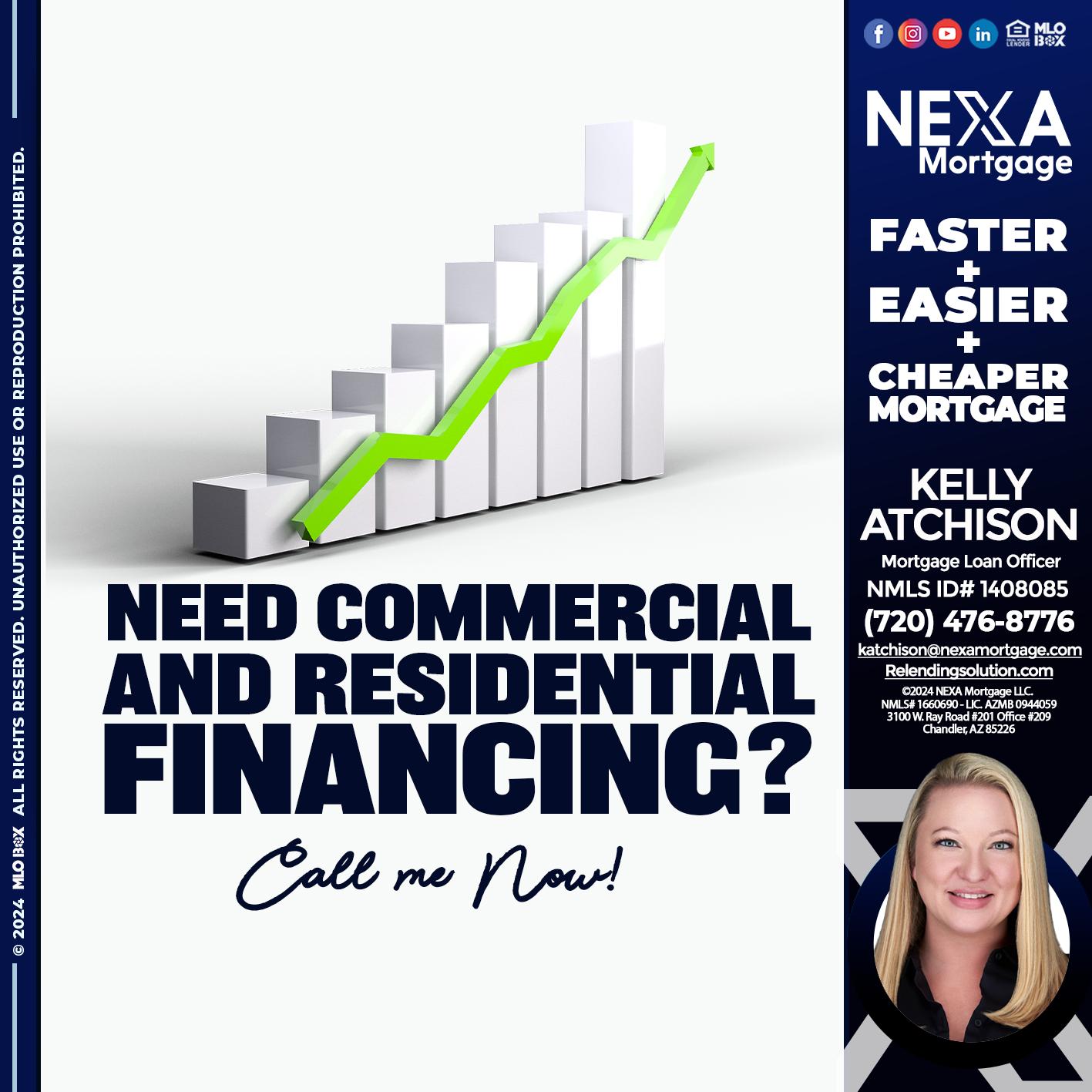 NEED COMERCIAL LOAN? - Kelly Atchison -Mortgage Loan Officer